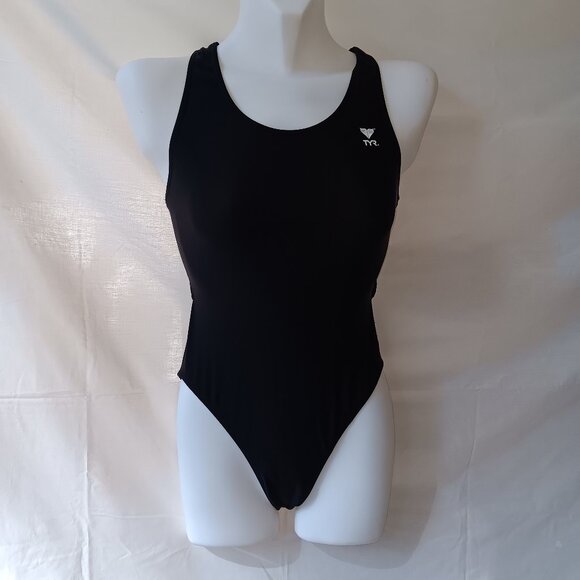 Brand NEW TYR size 34 S 6 Small Black One PIECE SWIMWEAR swimsuit - Picture 1 of 5
